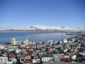 Reykjavik with snow
